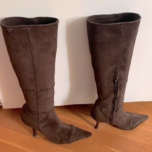 BCBG Girls chocolate suede knee boots